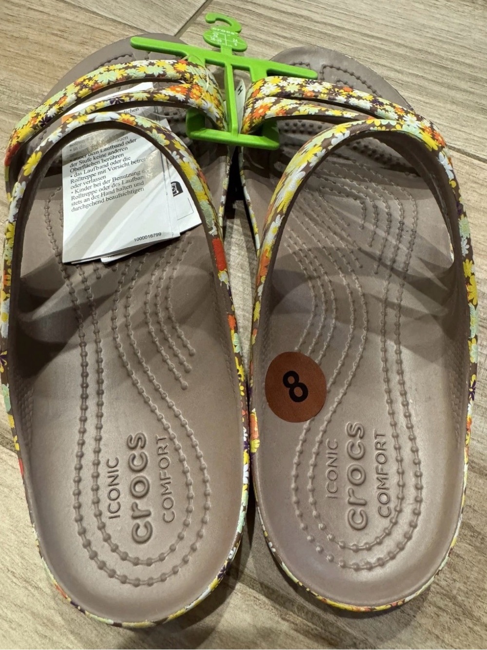 WOMEN'S CROCS KADEE II TRUFFLE/RETRO FLORAL SANDALS 8 - Picture 9 of 9